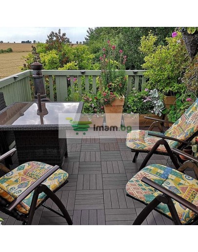 Декинг плочи WPC кафяви 30х30х2.2см